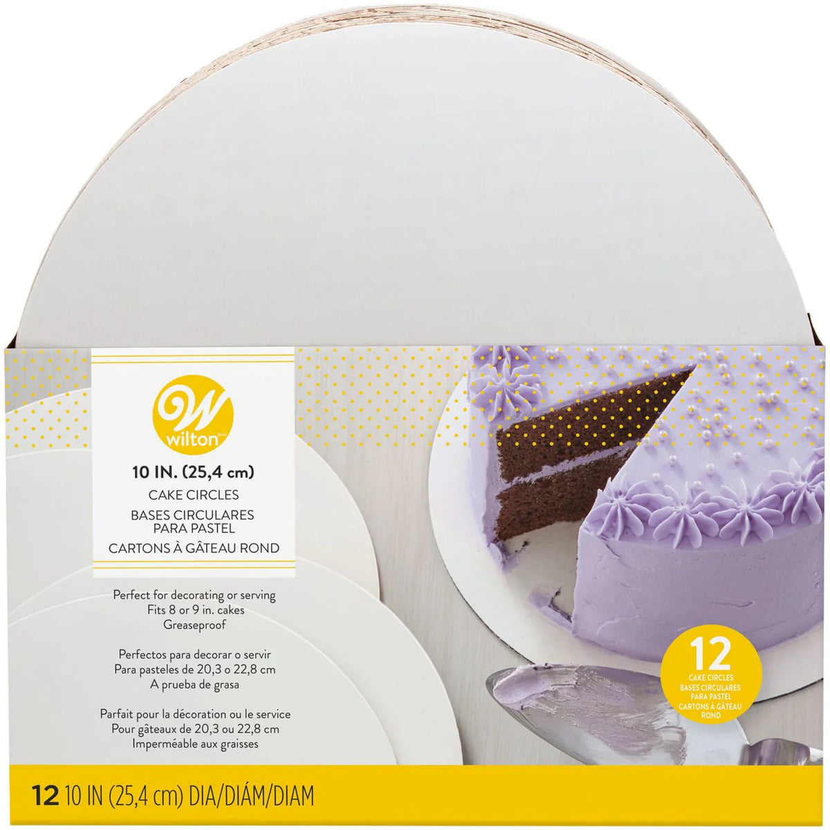 White Round Cake Boards 25cm/10in 12pk
