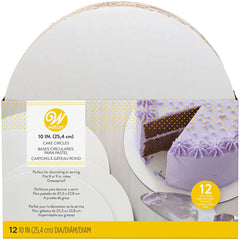 White Round Cake Boards 25cm/10in 12pk