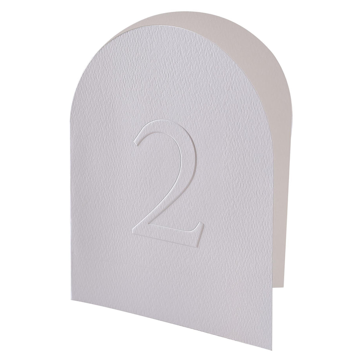 White Embossed Card Table Numbers 12pk