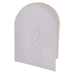 White Embossed Card Table Numbers 12pk