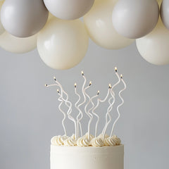 White Swirly Cake Candles 16pk
