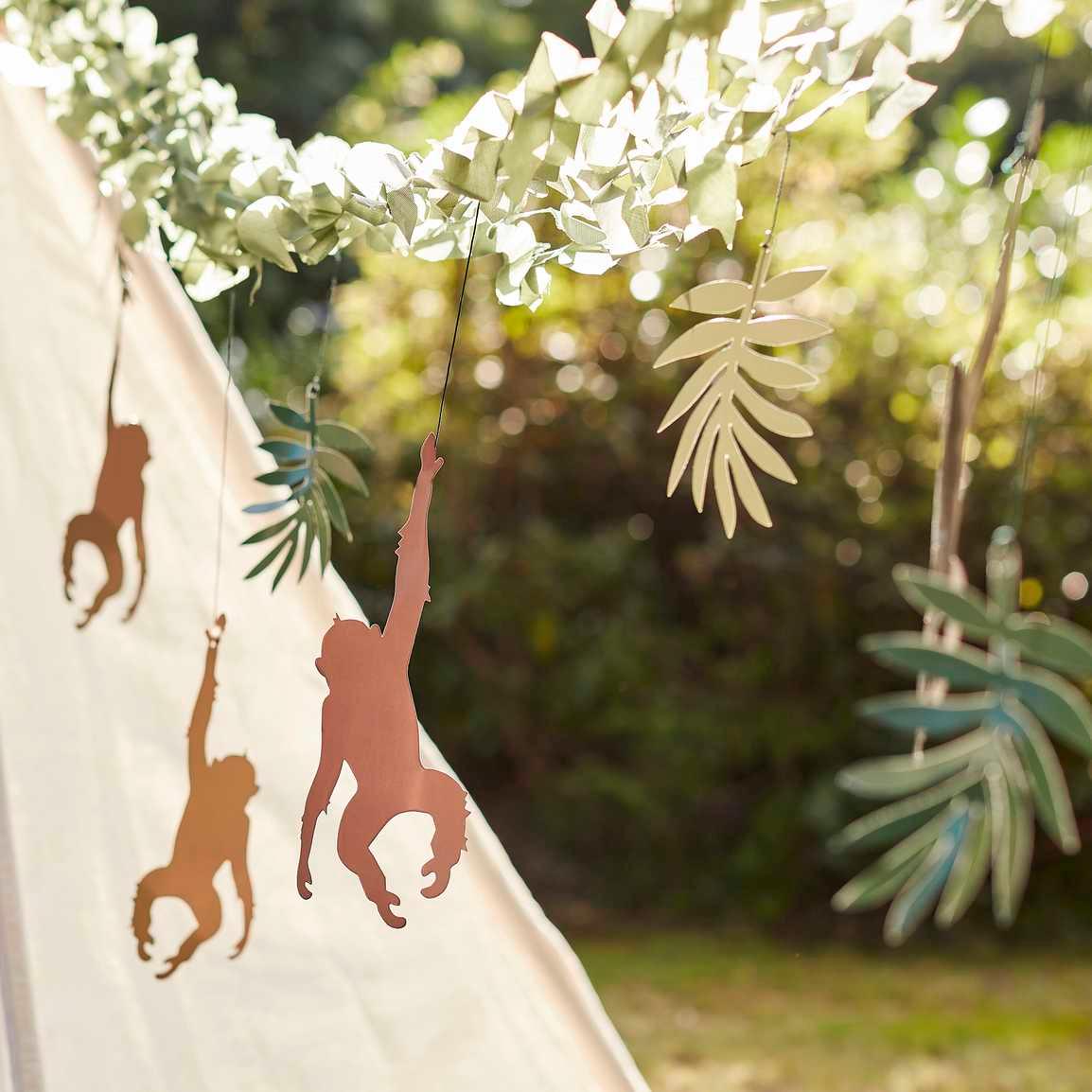 Monkey & Leaf Jungle Bunting Backdrop