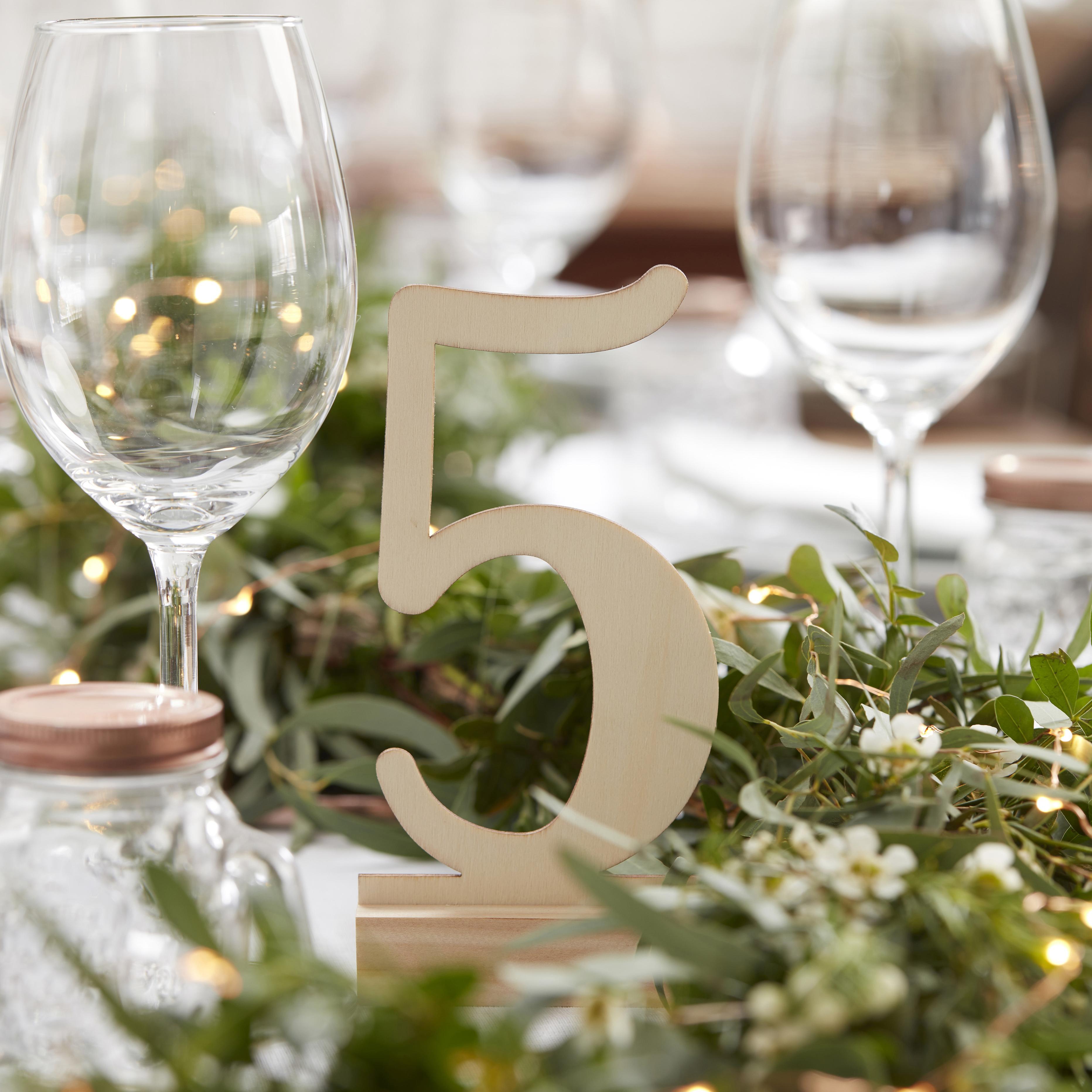 Wooden Wedding Table Numbers 12pk