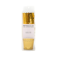 Scalloped Gold Foil Baking Cups 25pk - The Party Room