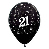 Black 21st Birthday Balloons