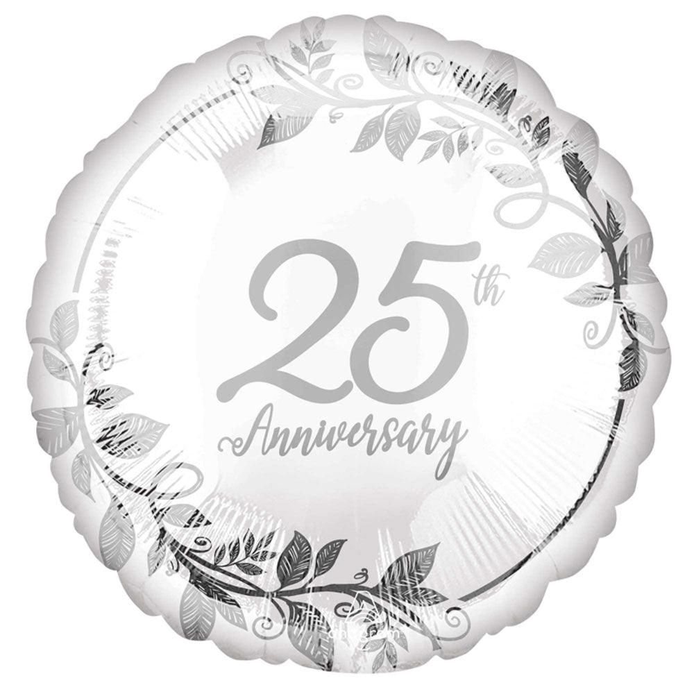 Happy 25th Anniversary Round Foil Balloon - The Party Room