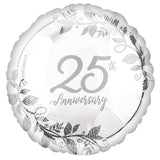 Happy 25th Anniversary Round Foil Balloon - The Party Room