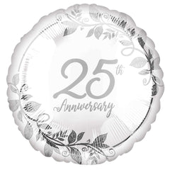 Happy 25th Anniversary Round Foil Balloon - The Party Room