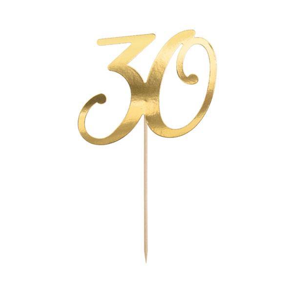 Gold 30th Cake Topper - The Party Room