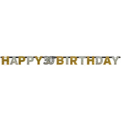 Sparkling 30th Birthday Banner - The Party Room