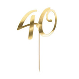 Gold 40th Cake Topper