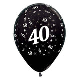 Black 40th Birthday Balloons