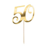 Gold 50th Cake Topper