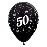 Black 50th Birthday Balloons