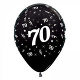 Black 70th Birthday Balloons