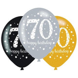 Sparkling 70th Birthday Balloons 6pk