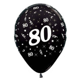 Black 80th Birthday Balloons - The Party Room