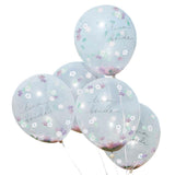 Boho Floral Confetti Hen Party Balloons 5pk
