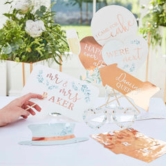 Personalised Wedding Photo Booth Props 10pk - The Party Room