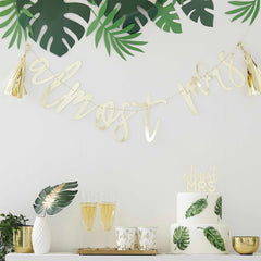 Botanical Hen Party Gold Almost Mrs Banner - The Party Room