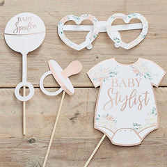 Floral Baby Shower Photo Booth Props 10pk - The Party Room