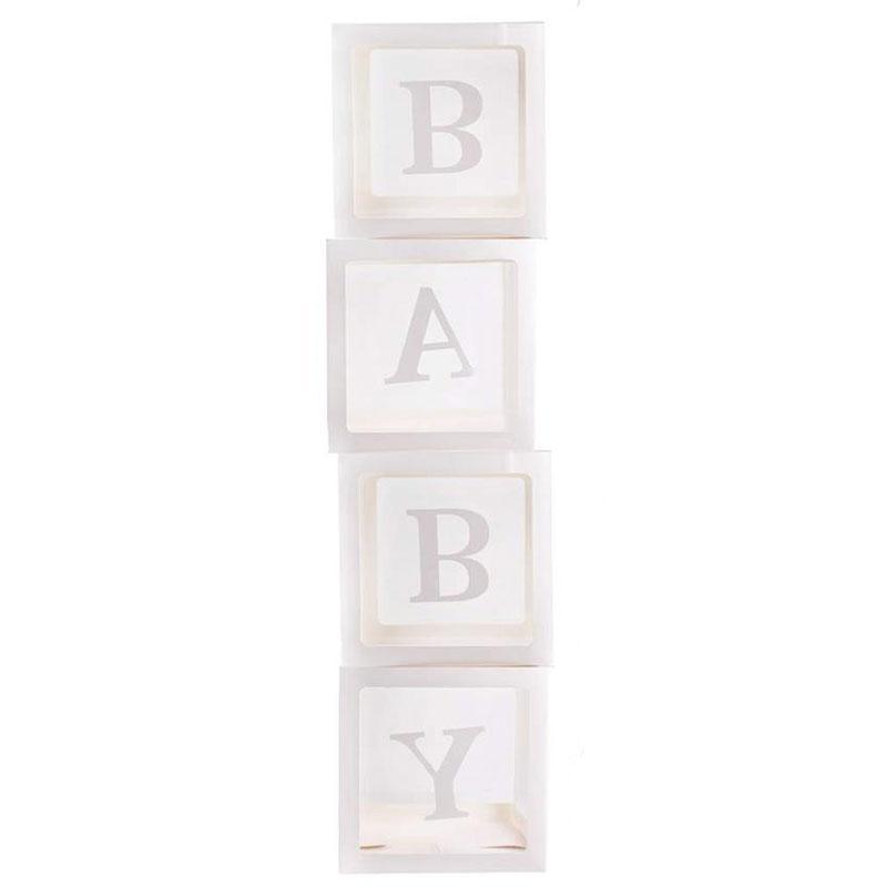 White Baby Balloon Boxes - The Party Room
