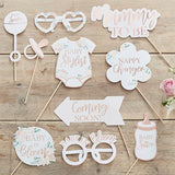 Floral Baby Shower Photo Booth Props 10pk - The Party Room