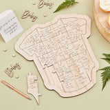 Wooden Baby Shower Guest Book Baby Onesie - The Party Room