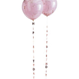 Rose Gold Happy Birthday Balloon Tails 5pk - The Party Room