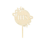 Wooden IHS Cake Topper - The Party Room