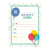 Balloon Party Invitations 20pk