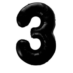 Black Giant Foil Number Balloon - 3 - The Party Room