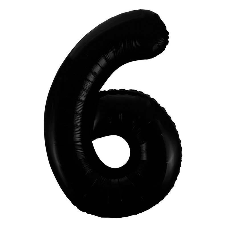 Black Giant Foil Number Balloon - 6 - The Party Room