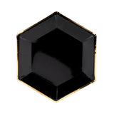 Black Hexagonal Plates 6pk - The Party Room