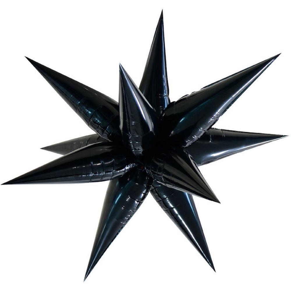 Jumbo Black Starburst Foil Balloon - The Party Room