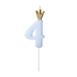 Blue Number 4 Crown Candle - The Party Room