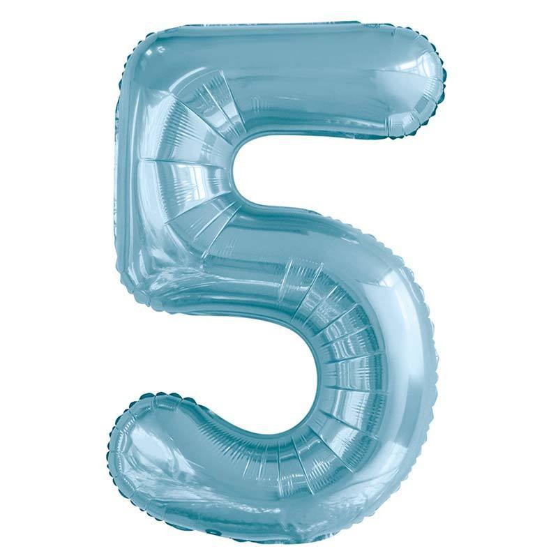 Blue Giant Foil Number Balloon - 5 - The Party Room
