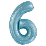 Blue Giant Foil Number Balloon - 6