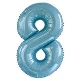 Blue Giant Foil Number Balloon - 8