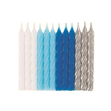 Blue Assorted Spiral Candles 24pk