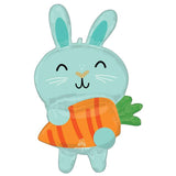 Large Bunny & Carrot Foil Balloon - The Party Room