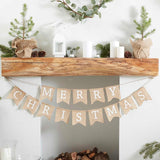Hessian Burlap Merry Christmas Bunting - The Party Room