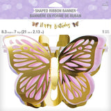 Butterfly Happy Birthday Banner - The Party Room
