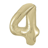Champagne Giant Foil Number Balloon - 4 - The Party Room
