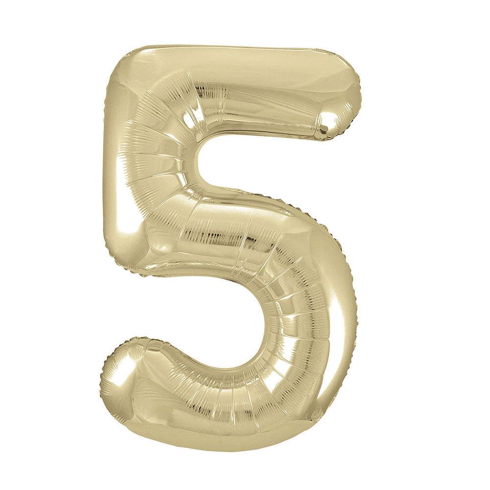 Champagne Giant Foil Number Balloon - 5 - The Party Room