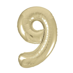 Champagne Giant Foil Number Balloon - 9 - The Party Room
