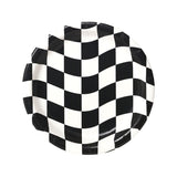 Black & White Checkered Plates 8pk