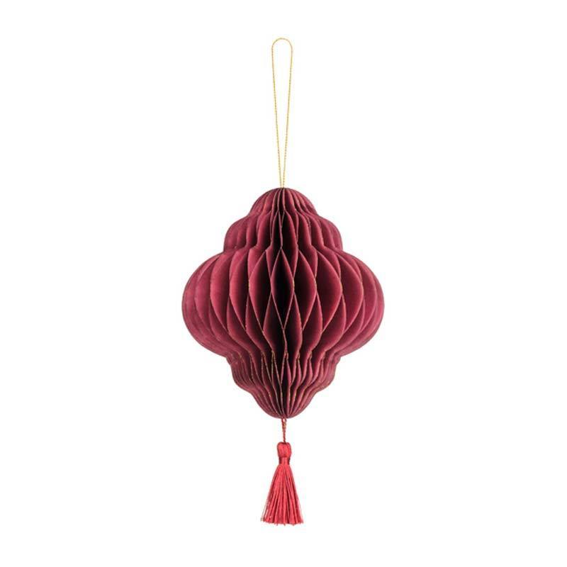 Deep Red Honeycomb Lantern - The Party Room