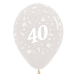 Clear 40th Birthday Balloons - The Party Room