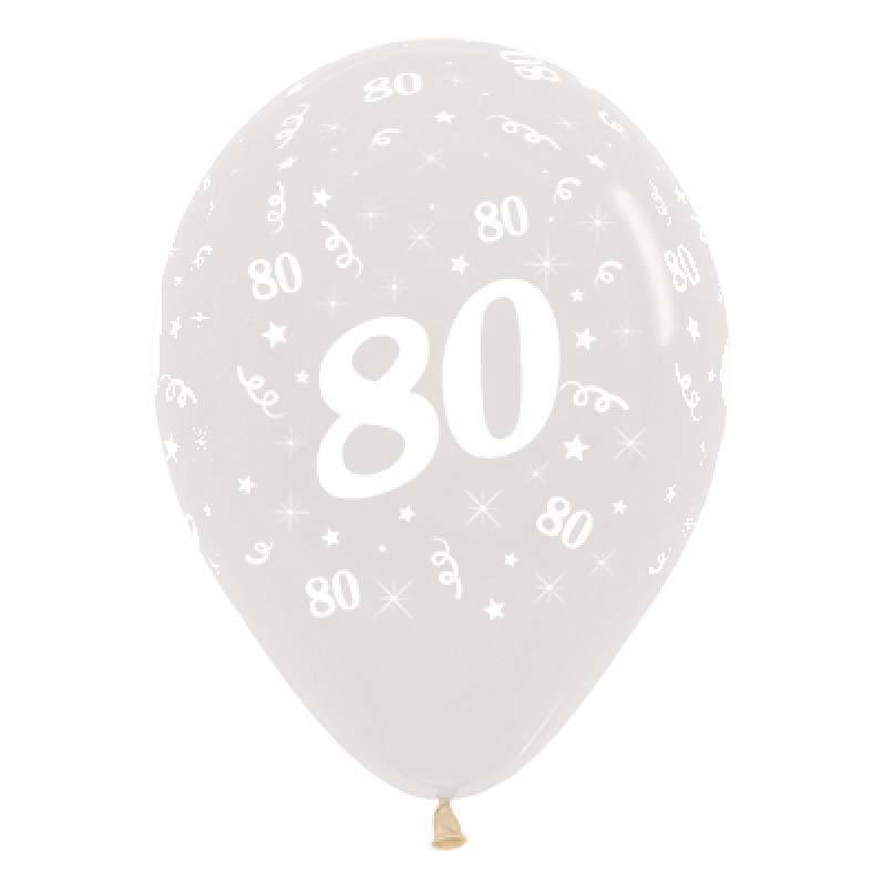 Clear 80th Birthday Balloons - The Party Room